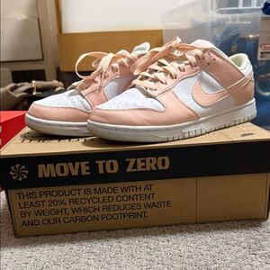 Nike Blush and White Low-Top Sneakers